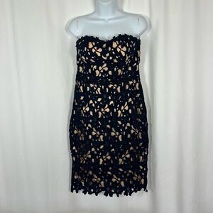 Lulus lace overlay strapless dress S